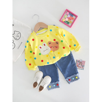 set girls furry splash bear bunny CHN 38 (141212 C) - setelan anak perempuan